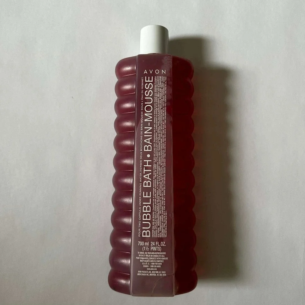 Vintage 2001 Avon Bubble Bath Bain-Mousse 24 fl oz Ribbed Bottle Red‎ Liquid NEW
